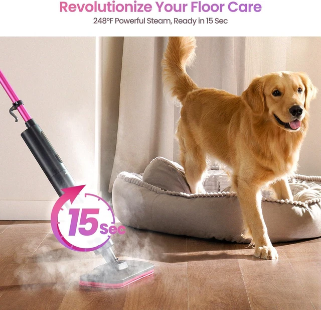 Alt view image 2 of 7 - Steam Mop for Hard Floors, 15s Fast Heat-Up, Compact