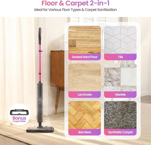 Alt view image 6 of 7 - Steam Mop for Hard Floors, 15s Fast Heat-Up, Compact