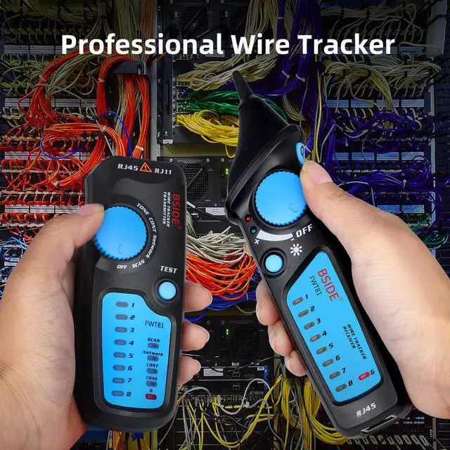 Alt view image 2 of 7 - BSIDE Wire Tracker RJ45 RJ11 Network Cable Tester, Dual knob with Anti-Interference, Telephone Line Tracer Internet LAN Wire Finder Toner Network Cable Collation Continuity Checker with Carrying Case