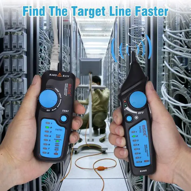 Alt view image 4 of 7 - Bside Network Cable Tester RJ45 RJ11 Wire Tracker Telephone Line Tester LAN TV Electric Line Finder Toner Network Cable Collation Continuity Checker with Flashlight