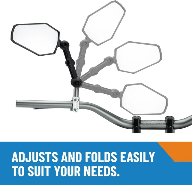 Alt view image 3 of 7 - Doubletake Adventure 4.7" Mirror Kit 2.0, Universal Fit Folding Motorcyle Mirrors, Guaranteed for Life