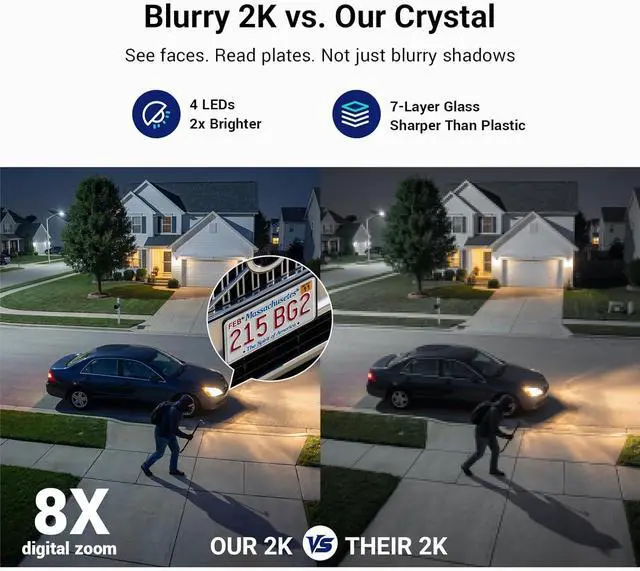 Alt view image 5 of 7 - ANSQUE Security Cameras Wireless Outdoor Home System, No Subscription Fee, Solar Powered & 365-Day Battery, PIR + AI Human Detection, 2K Color Night Vision, Local Storage, 4-Cam-Kit