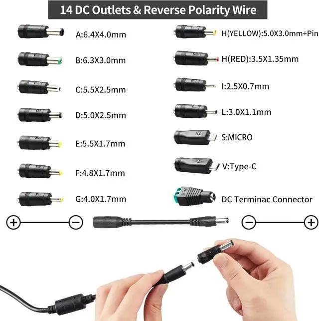 Alt view image 4 of 6 - 144W Adjustable Power Supply Adapter 3V~24V 6A Universal Variable Switching Power Adapter 100V-240V AC to DC Converter Transformer with 14 Tips&Polarity Converter3V 5V 6V 9V 12V 15V 16V 18V19V20V24V