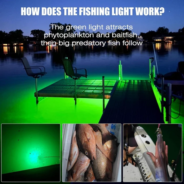 Alt view image 5 of 6 - Green Underwater Kayak Fishing Light for Crappie & Squid, 12V/110V