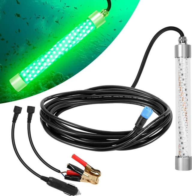 Main image of Green Underwater Kayak Fishing Light for Crappie & Squid, 12V/110V