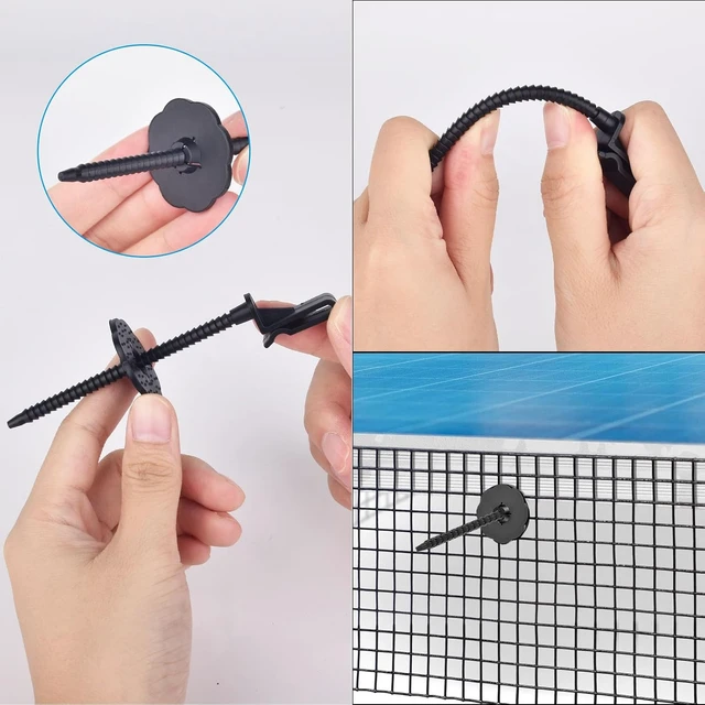 Alt view image 5 of 7 - 100 Sets Nylon Fastener Clips for Solar Panel Bird/Critter Guard Attach Wire Mesh to Solar Panels, Squirrel-Proof Solar Guard Clips