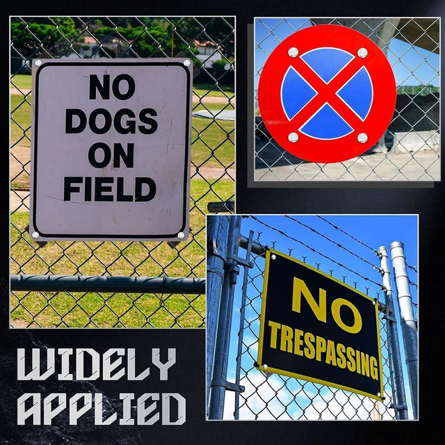 Alt view image 6 of 7 - 60 Sets Chain Link Fence Sign Mounting Bracket for Chain Link Fence Sign Clip Fastener with Bolts for Banner Display, Yard, Business, Events, Easy Installation Mounting Bracket