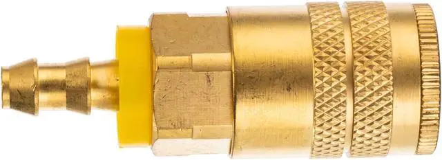 Alt view image 5 of 7 - Industrial Air Coupling,1/4" Hose Barb,1/4" Basic Flow Quick Connect Air CouplerMax Inlet Pressure 300 PSI Brass Air Compressor Accessories Fitting- 24 Pieces