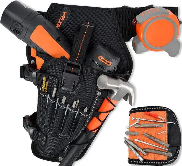 Main image of 3-In1 Drill Holster Set, Heavy-Duty Power Drill Holster | Tool Belt For Drill With Magnetic Wristband, Quick Drill Holster With Belt, Tool Belt Holster For Drill, Drill Tool Belt Men