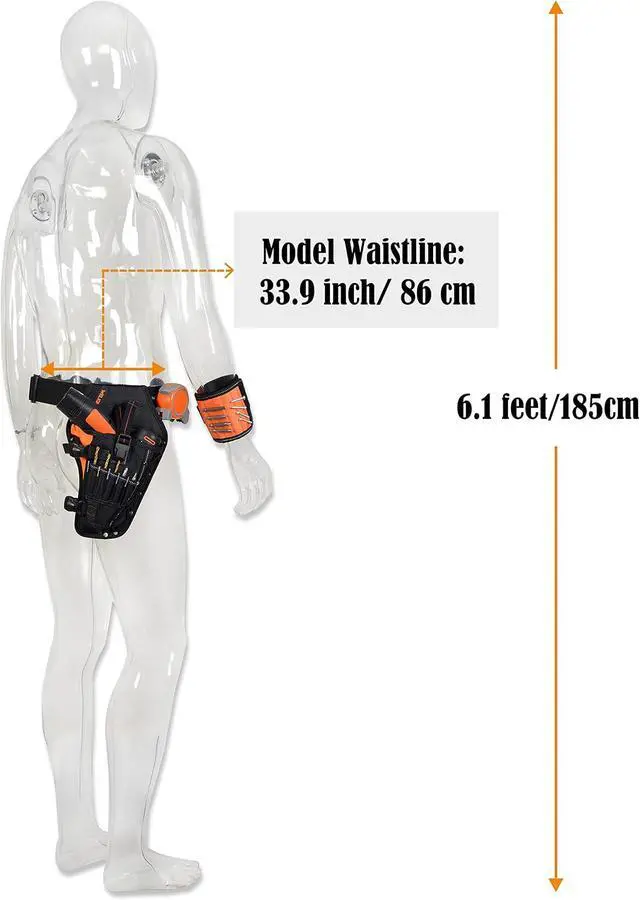 Alt view image 7 of 7 - 3-In1 Drill Holster Set, Heavy-Duty Power Drill Holster | Tool Belt For Drill With Magnetic Wristband, Quick Drill Holster With Belt, Tool Belt Holster For Drill, Drill Tool Belt Men