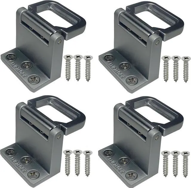 Main image of Window Security Locks, Sliding Door Locks, Sliding Window Stopper for Vertical & Horizontal Sliding Windows & Doors, Secure Your Window and Door with a Simple Flip, for Apartment, Home & Office 4 Pcs