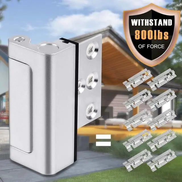 Alt view image 2 of 7 - Door Reinforcement Lock, 3PACK Home Security Door Lock Withstands 800 lbs, Childproof Top Door Lock Latch for Toddlers Safety, Inside Night Defender for Inward Swinging Doors