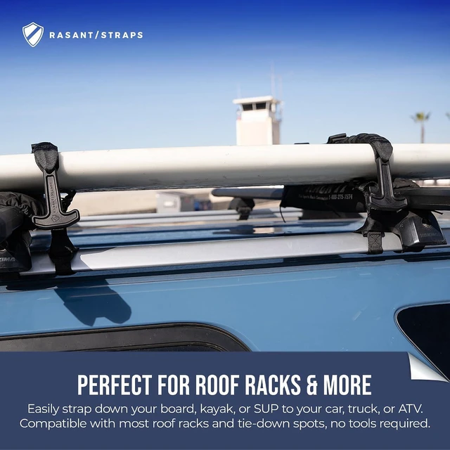 Alt view image 4 of 6 - T-Pull Quick-Release Tie-Down Strap (2 Straps Included) Fast, One-Handed Strap System for Surfboards, Paddleboards, Kayaks & Roof Racks Ultra-Durable, Easy to Use, No Knots or Hassle