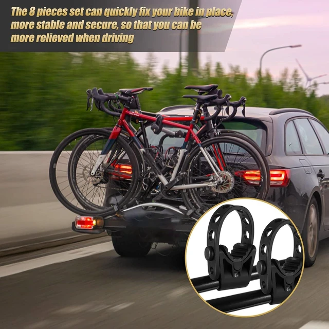 Alt view image 7 of 7 - 8 Sets Bike Rack Straps Replacement Bicycle Hitch Strap Cradle Car Rack Parts Bike Carrier Mount Rubber Strap for SUV Truck Minivan Hatchback Sedan Accessories (1 Inch Trailer Hitch)