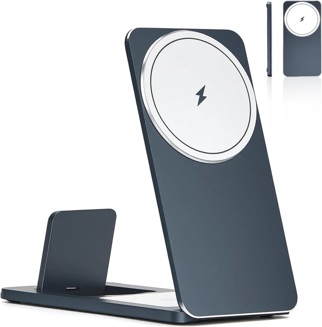 Main image of 3-in-1 Wireless Charging Station, Foldable Magnetic Charger Stand Compatible with iPhone, Watch, Earphone, 15W Fast Charging, Portable Travel Dock
