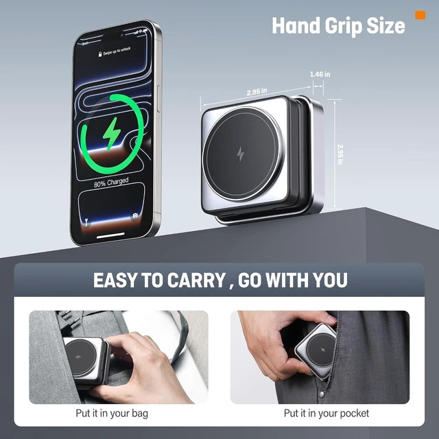 Alt view image 2 of 7 - 3 in 1 Wireless Charging Station for Devices Foldable Travel Magnetic Wireless Charger Stand for Magsafe with Night Light for iPhone 17/16/15/14/13/12 Watch & AirPods