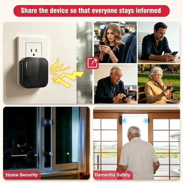 Alt view image 5 of 7 - WiFi Door Chime, Door Alarm Sensor with Phone Notifications via App