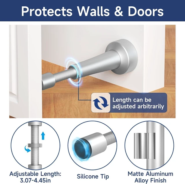 Alt view image 5 of 6 - 5 Pcs Adjustable Door Stoppers for Bottom of Door