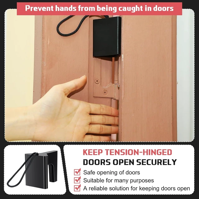Alt view image 3 of 7 - 10 Pcs Plastic Over-the-Hinge Door Stopper Holder (Black)