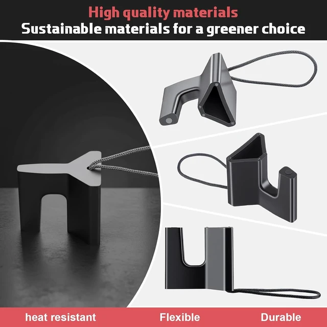 Alt view image 5 of 7 - 10 Pcs Plastic Over-the-Hinge Door Stopper Holder (Black)