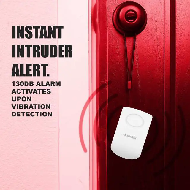 Alt view image 2 of 7 - Securityman Door Handle Alarm with 130dB Vibration Triggered Portable Door Alarms When Opened - Perfect for Kids, Toddler, Elderly, Hotel, Travel, Bedroom (2 Pack Door Security)