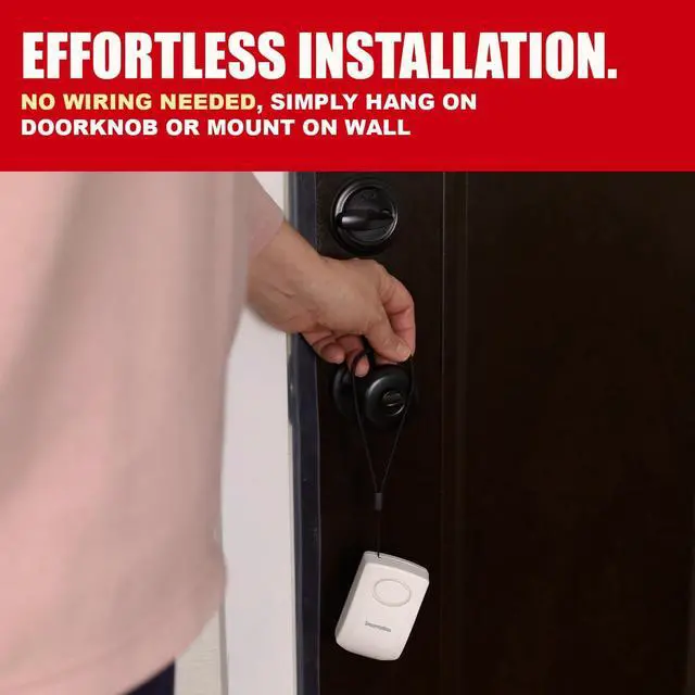 Alt view image 3 of 7 - Securityman Door Handle Alarm with 130dB Vibration Triggered Portable Door Alarms When Opened - Perfect for Kids, Toddler, Elderly, Hotel, Travel, Bedroom (2 Pack Door Security)