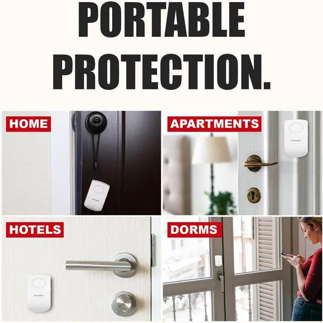 Alt view image 5 of 7 - Securityman Door Handle Alarm with 130dB Vibration Triggered Portable Door Alarms When Opened - Perfect for Kids, Toddler, Elderly, Hotel, Travel, Bedroom (2 Pack Door Security)