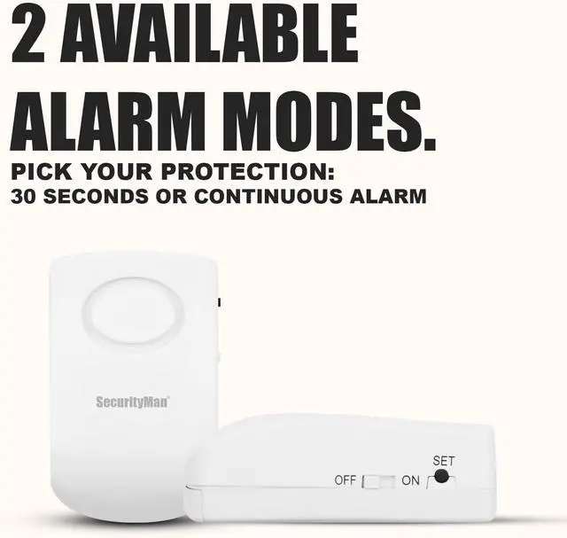 Alt view image 6 of 7 - Securityman Door Handle Alarm with 130dB Vibration Triggered Portable Door Alarms When Opened - Perfect for Kids, Toddler, Elderly, Hotel, Travel, Bedroom (2 Pack Door Security)
