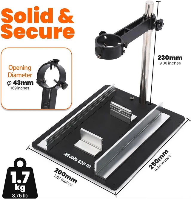 Alt view image 3 of 6 - 628 III Professional PCB Holder Heavy & Solid 1.7kg with Hot Air Rework Bracket Helping Hands for Clamp Holding Circuit Board and SMD Reflow Soldering