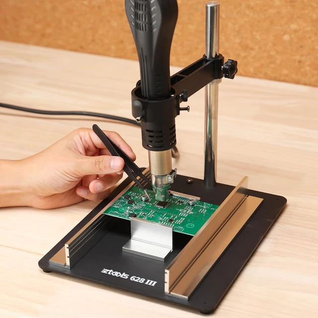 Alt view image 6 of 6 - 628 III Professional PCB Holder Heavy & Solid 1.7kg with Hot Air Rework Bracket Helping Hands for Clamp Holding Circuit Board and SMD Reflow Soldering