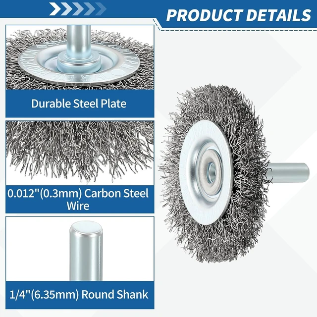 Alt view image 3 of 7 - 42 Pack Wire Wheel Cup & Pen Brush Set for Drill with 1/4" Shank