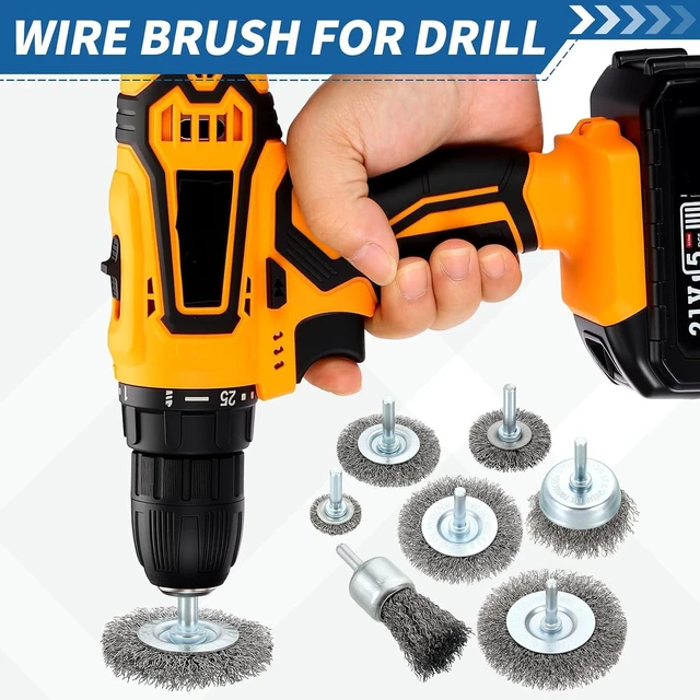 Alt view image 6 of 7 - 42 Pack Wire Wheel Cup & Pen Brush Set for Drill with 1/4" Shank