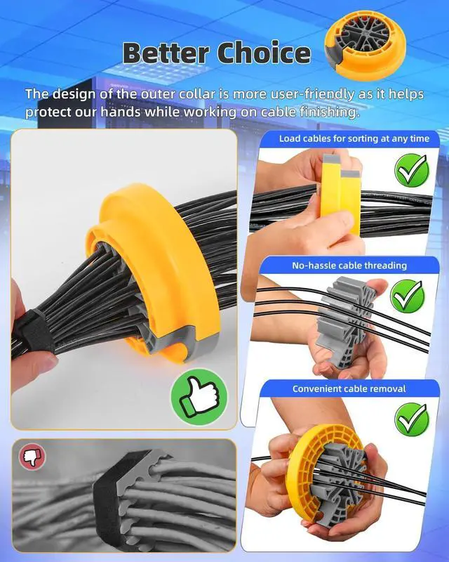 Alt view image 4 of 7 - Wire Comb Kit, Network Cable Management Tool Set, Network Tools for Comb Data Cables or Wires, Cable Management Comb and Ethernet Cable Wire Comb Organizer Tool