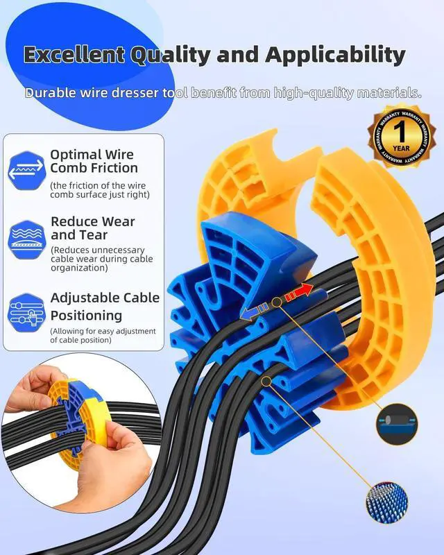 Alt view image 5 of 7 - Wire Comb Kit, Network Cable Management Tool Set, Network Tools for Comb Data Cables or Wires, Cable Management Comb and Ethernet Cable Wire Comb Organizer Tool