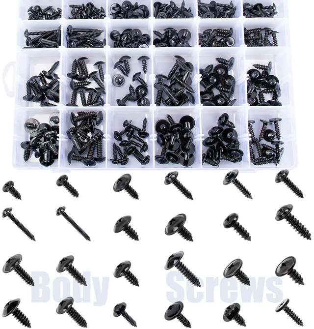 Main image of 270 Pcs Automotive Body Screw Assortment Kit, Phillips Head Self-Tapping Washer Head Screws, #8 #10 #12 #14