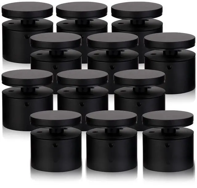 Main image of Glass Railing Standoff - 12 Pack Marine Grade SS316 Innovative Matte Black Standoffs for Balcony Stair Railing Modern Design Clamp Comes with Mounting Wrench