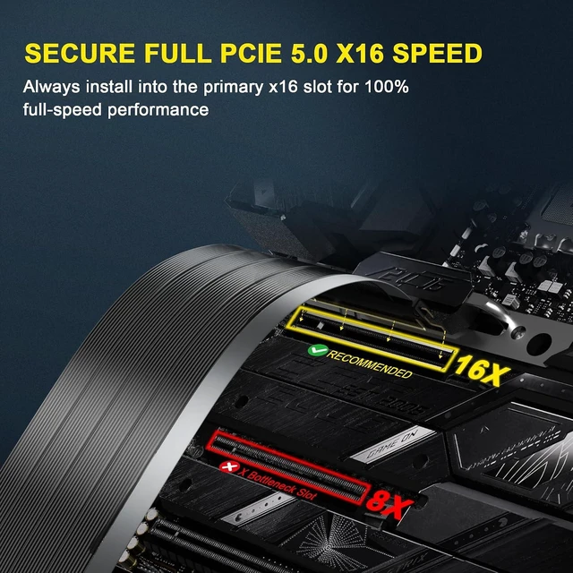 Alt view image 6 of 7 - PCIe 5.0 Riser Cable Gen5 x16, 50cm GPU Extension for RTX 5090/5080