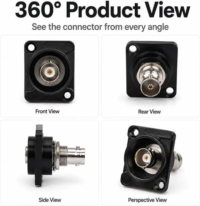 Alt view image 3 of 7 - Toronce D R Series BNC Passthrough Panel-Mount Connector (BNC_5Pack)