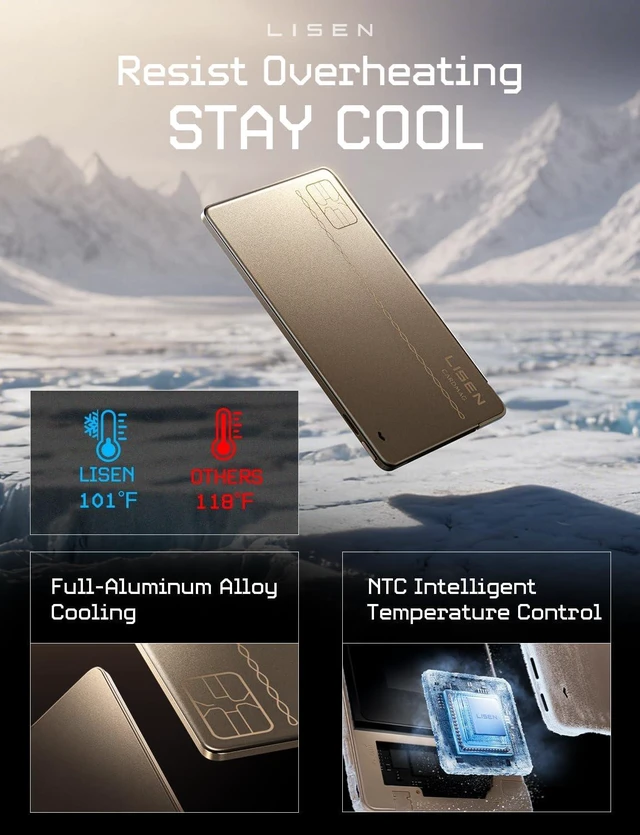 Alt view image 5 of 6 - 0.2'' Ultra Slim Power Bank 5000mAh, USB C Built-in Cable Charger