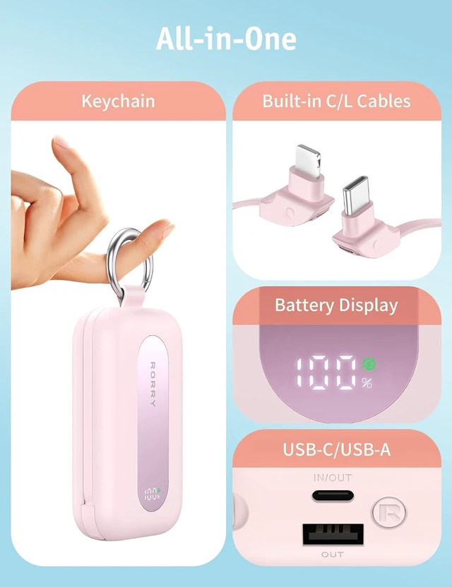 Alt view image 5 of 7 - CharmGo Portable Charger 20000mAh 30W Power Bank 4 in 1 Battery Pack