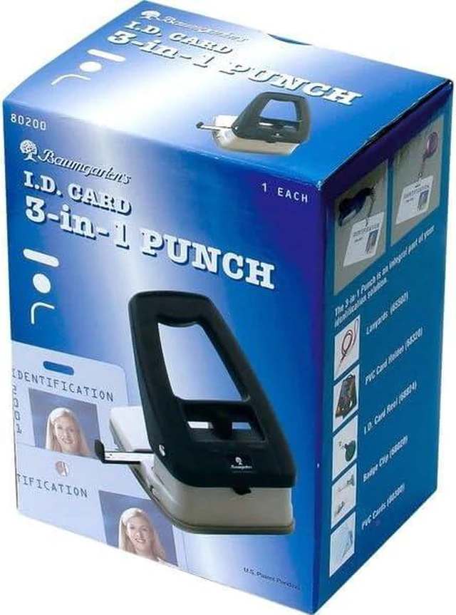 Alt view image 2 of 5 - SICURIX 3-in-1 ID Card Punch 5"x6"x4" 18 Sheet Capacity BLACK (80200)