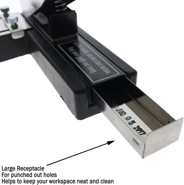 Alt view image 5 of 6 - Heavy Duty Stapler Style ID Badge Slot Hole Punch (Rectangle) - with Adjustable Guides and Non-Skid Base for PVC & Plastic and Laminated Paper Cards by