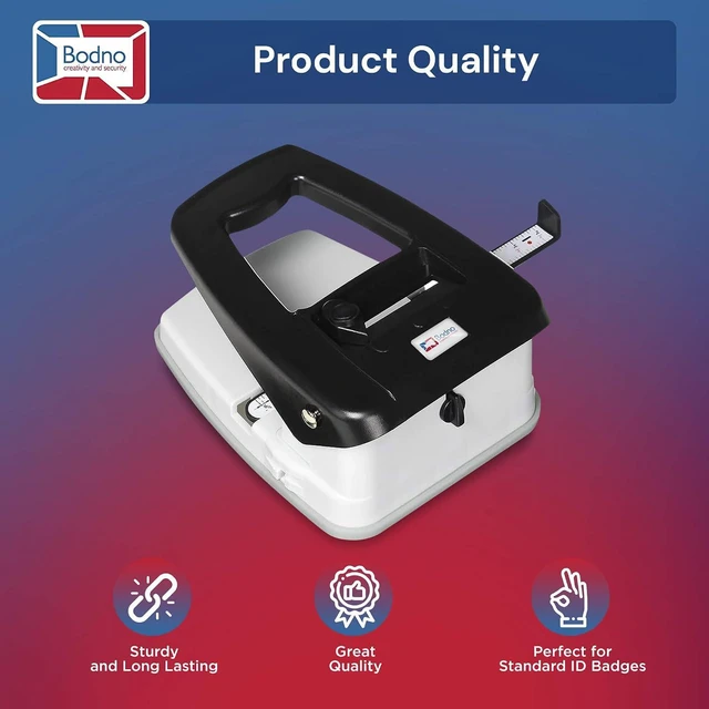Alt view image 4 of 7 - 3-in-1 ID Badge Slot Punch for ID Cards (Works with All PVC Cards and ID Card Printers) (Black, 3 in One)