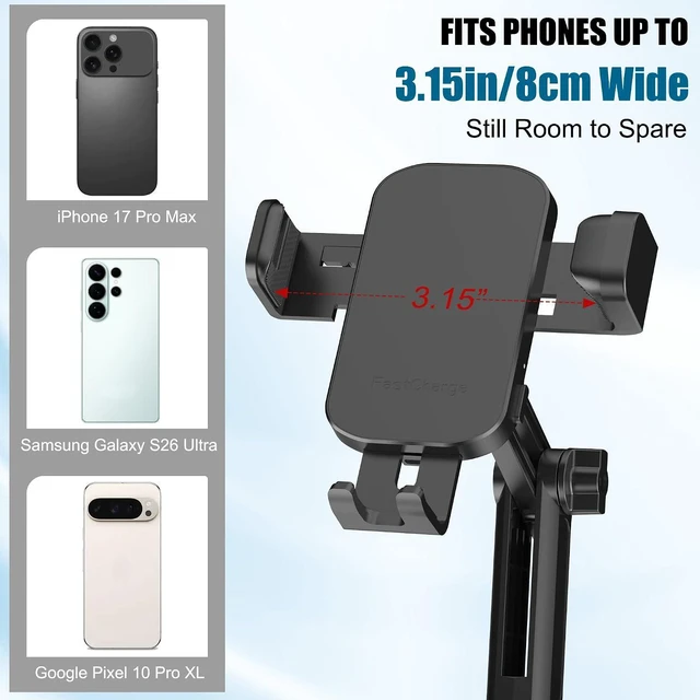 Alt view image 7 of 7 - 2-in-1 Cup Phone Holder for Car with up to 15W Wireless Charging