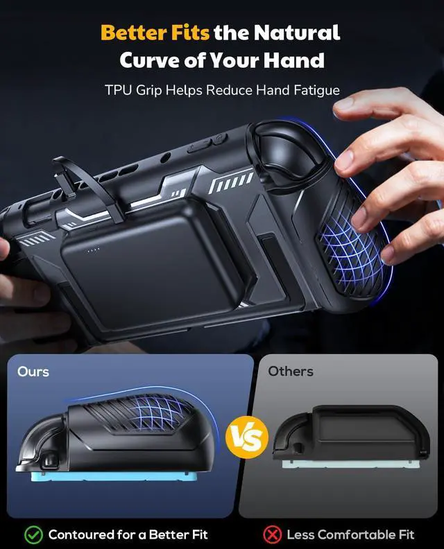 Alt view image 6 of 7 - Switch 2 Protective Case with Front Cover & Detachable Power Bank | PD 20W Power Bank, Dockable Case with Grip Cover for Switch 2, Front Cover with 12 Game Card Slots