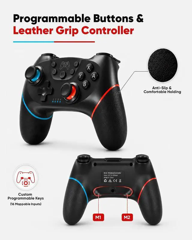 Alt view image 3 of 7 - Wireless Pro Controllers Accessories Bundle for Switch 2 18-in-1 | Screen Protector, Carrying Case, Dockable Console Protective Cover, Thumb Grip for Joycon, Steering Wheel, Switch2 Game Kit