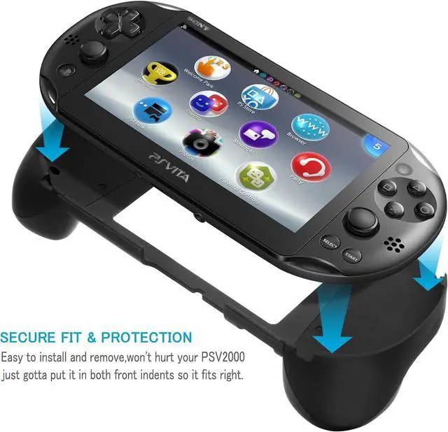 Alt view image 5 of 6 - Hand Grip Handle Joypad Protective Case with L2 R2 Trigger Button Grip Shell Controller Protective Case for PS Vita 2000 PSV 2000 PS Vita Slim.