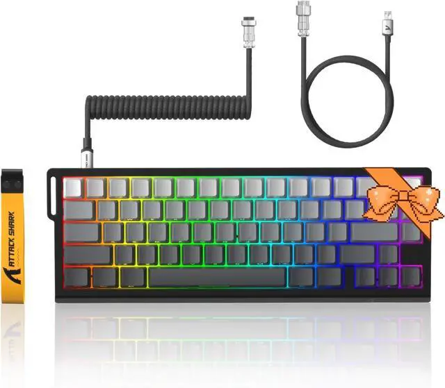 Main image of X68 HE 8KHZ Rapid Trigger Keyboard Magnetic Switch,0.01 mm RT Accuracy,Wired RGB 60% Gaming Keyboard TKL with Adjustable Actuation,Snap Tap,Coiled Cable,for PC/Mac(Moon Night)