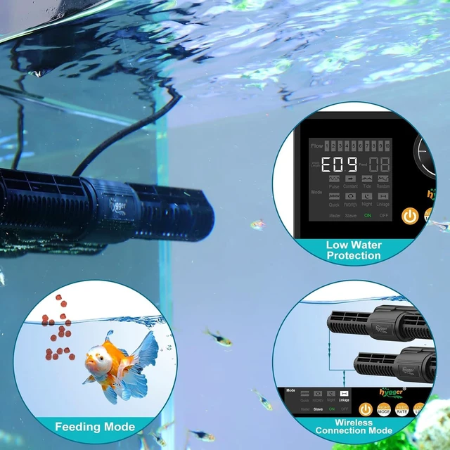 Alt view image 5 of 6 - Intelligent 25W Aquarium Wave Maker with Wireless Control, 6 Waves/Night/Feed Modes & Magnetic Holder