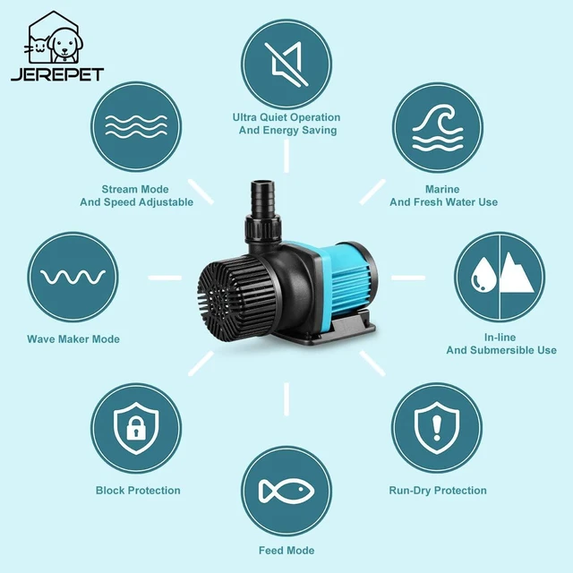 Alt view image 3 of 6 - 800GPH 30W 24V DC Aquarium Water Pump with Controller, Submersible & Inline for Fish Tanks, Fountains & Ponds